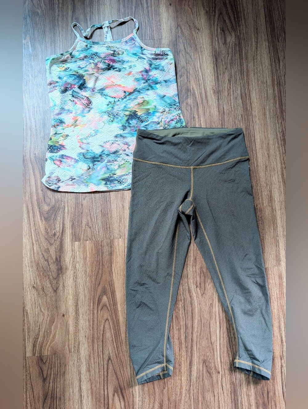 Prana Yoga Tank And leggings set Activewear Crop Leggings